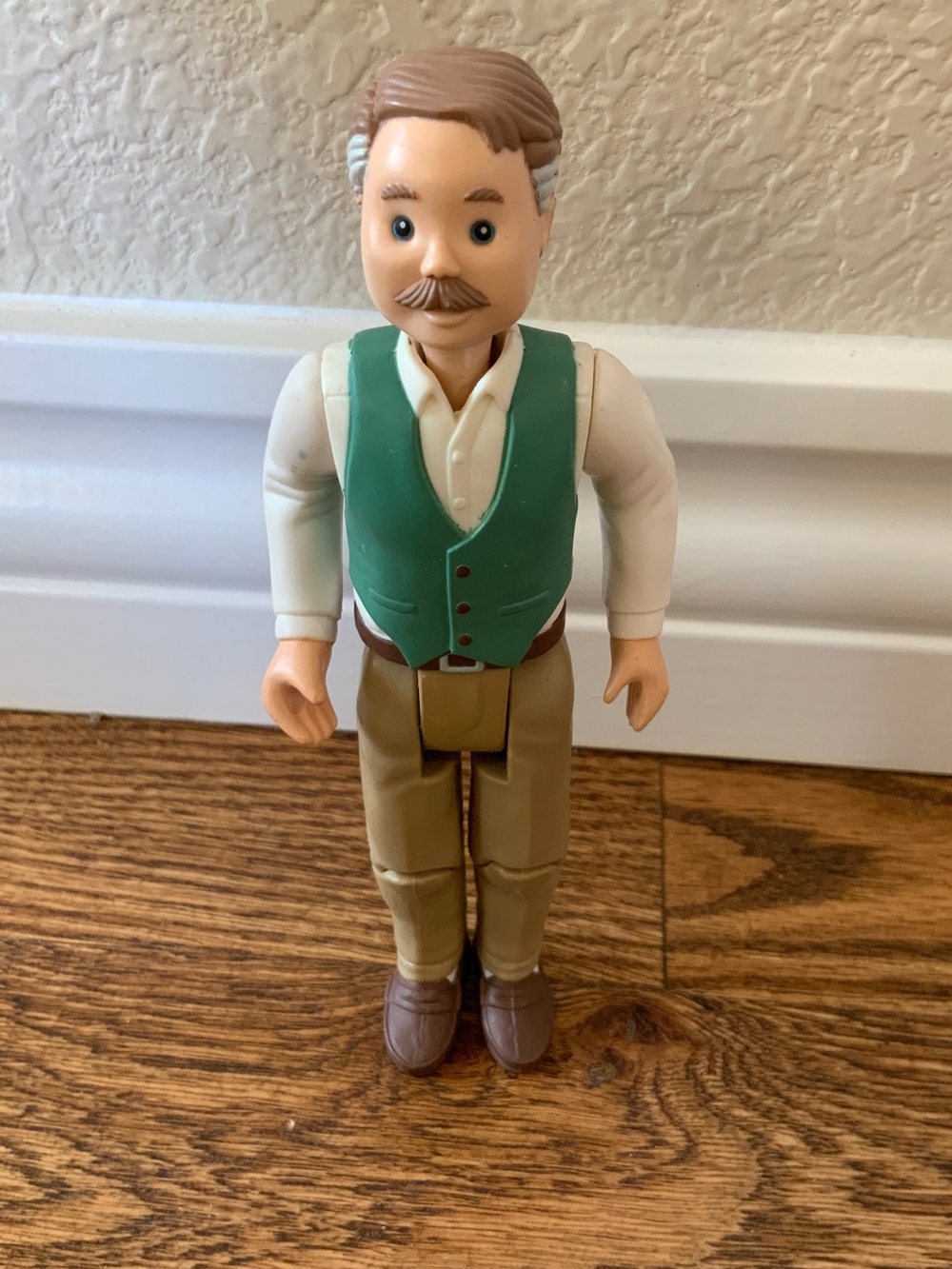 Fisher-Price Loving Family Grandpa Doll Green Vest Tan Pants Brown Shoes
